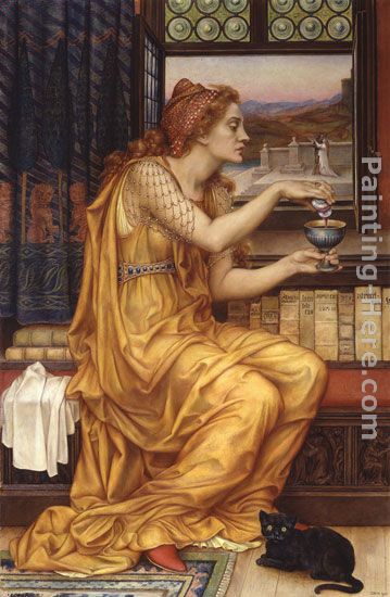 The Love Potion painting - Evelyn de Morgan The Love Potion art painting